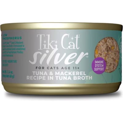 TIKI CAT SILVER TUNA AND MACKEREL CAT FOOD, 70 GR