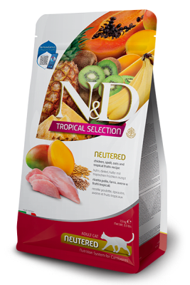 N&D TROPICAL GATO ADULTO CASTRADO POLLO 1,5 KG