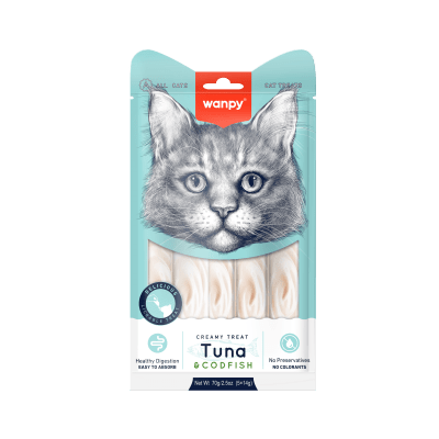 WANPY SNACK CAT - CREAMY - TUNA CODFISH