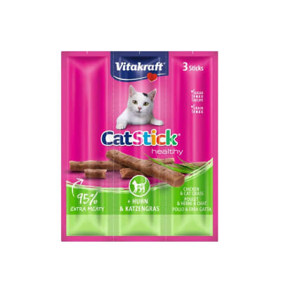 VITAKRAFT CAT STICK POLLO Y CAT GRASS X 3 PALITOS