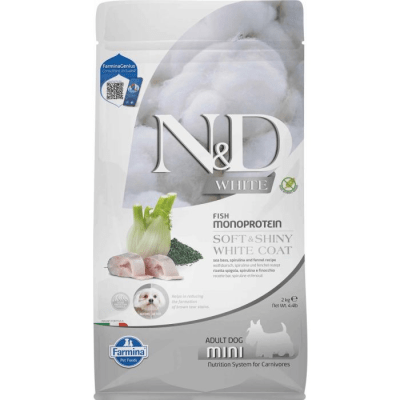 N&D WHITE ESPIRULINA PERRO ADULTO MINI 2 KG
