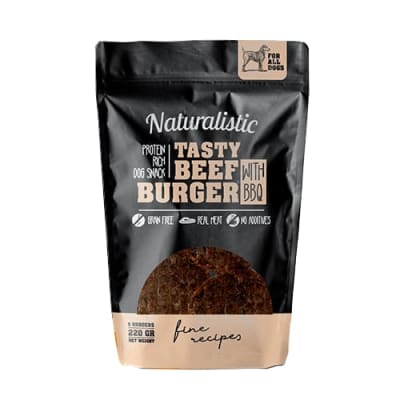 TASTY BEEF BURGER WITH BBQ, 220 GR, 5 UN