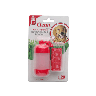 DOGIT DISPENSADOR BOLSA FECAS ROJO 2X20