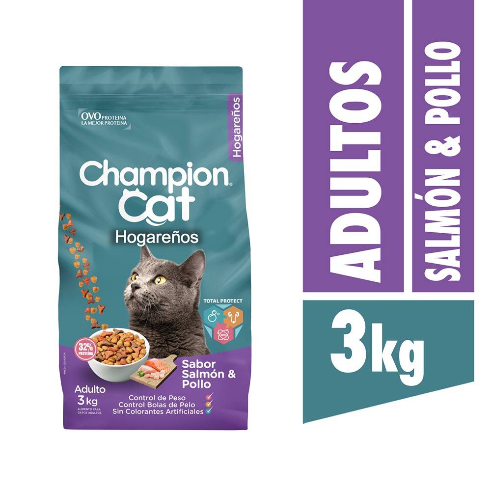 Champion Cat Hogareños Pescado y Pollo 3 kg1