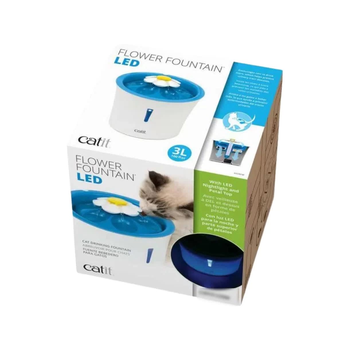 CATIT 2.0 FUENTE BEBEDERA FLOR LED 3L1