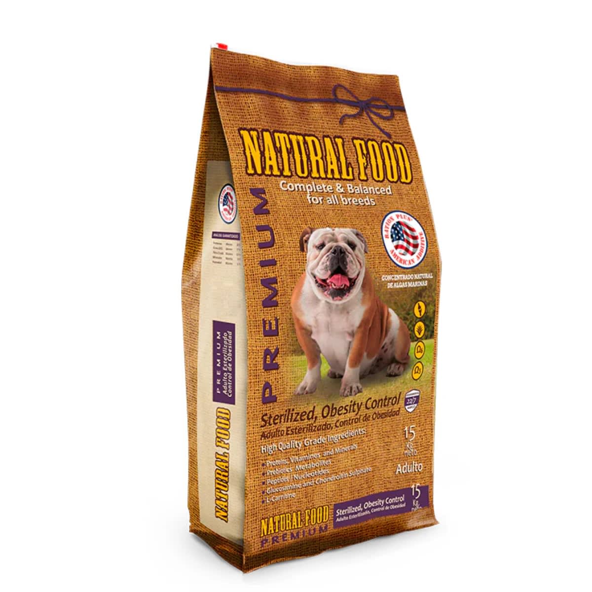 Natural Food Perro Adulto Esterilizado, Control de Peso 15 kg1