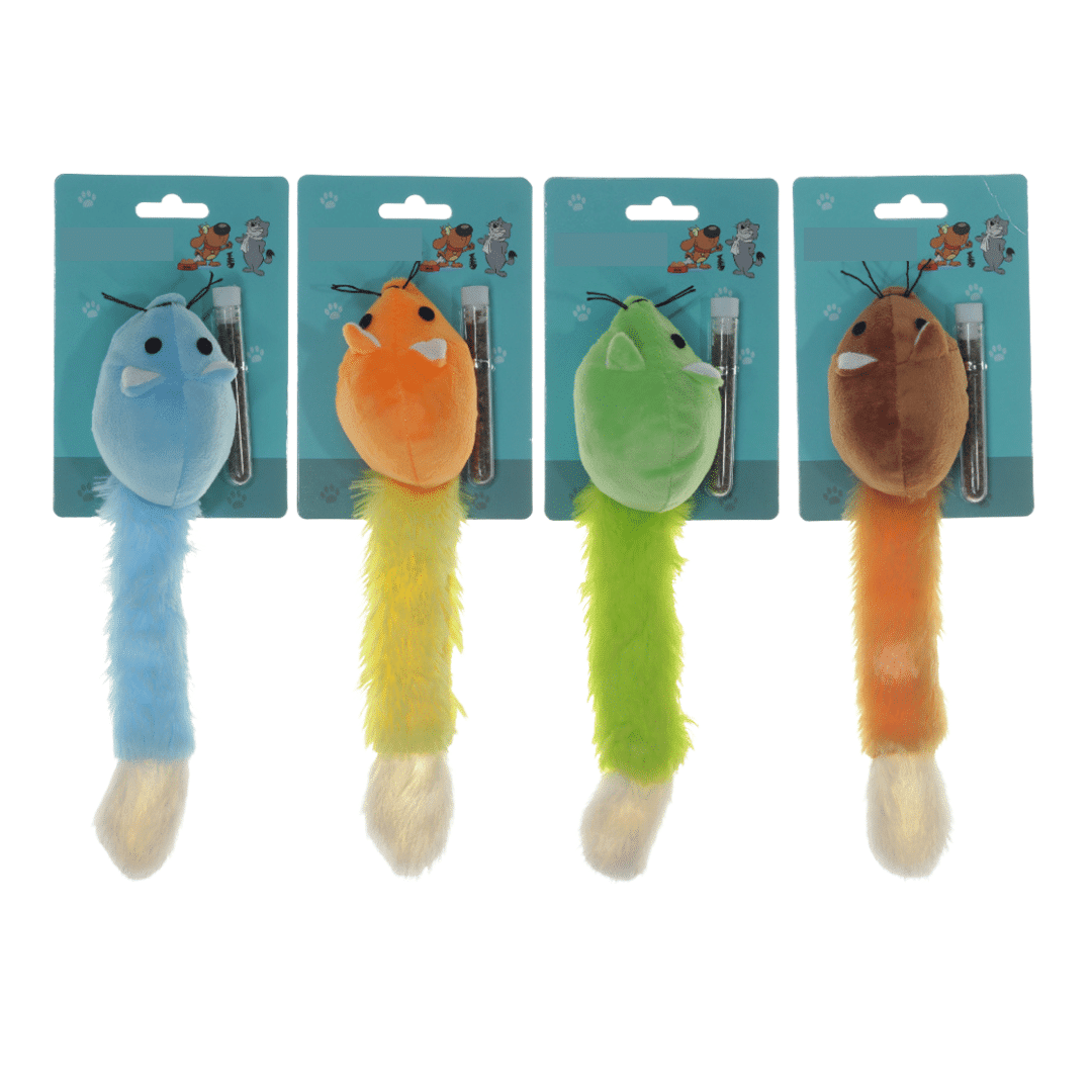 JUGUETE GATO RATON PELUCHE SONIDO Y HIERBA GATERA1