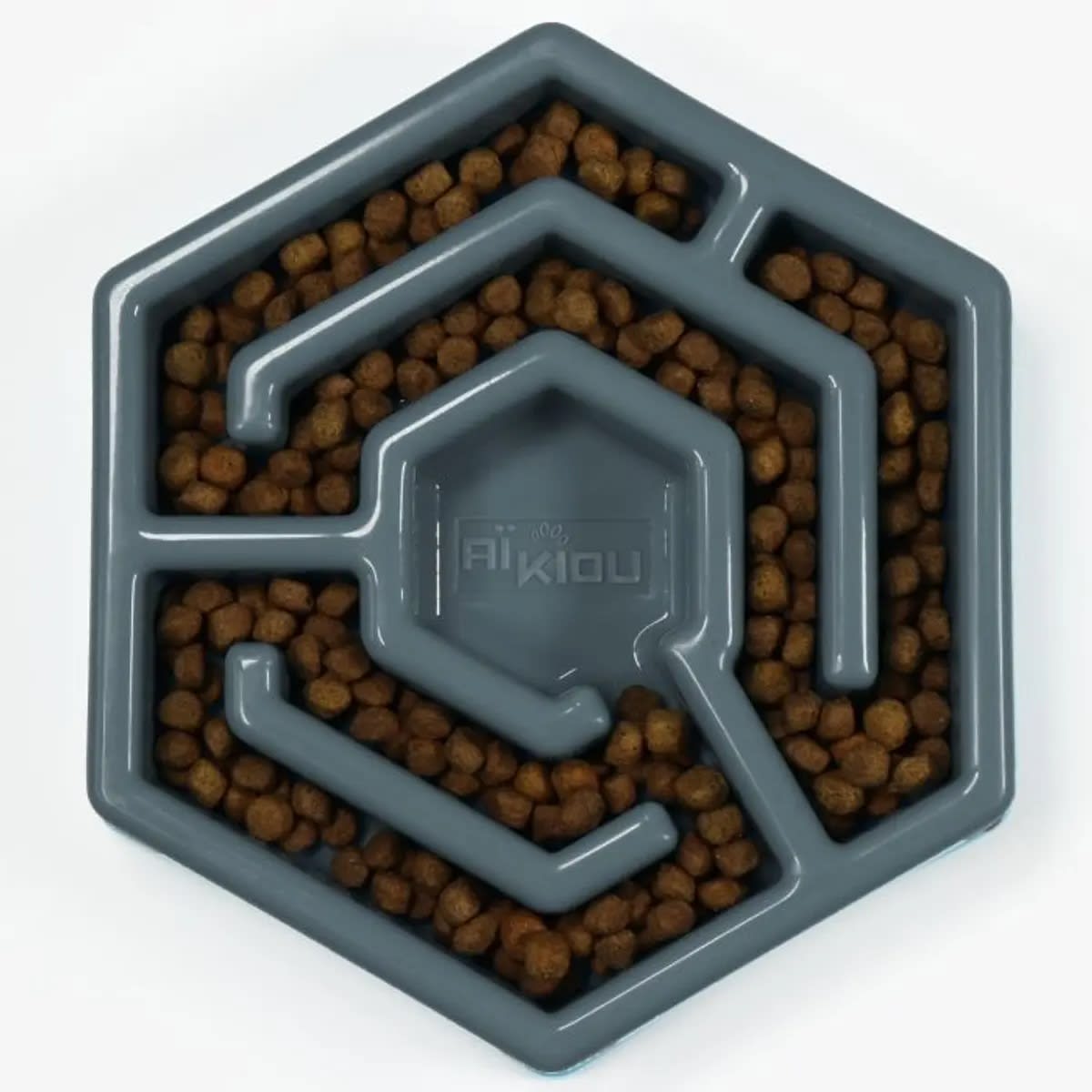 COMEDERO INTERACTIVO HEXAGONO GRIS PARA PERROS1