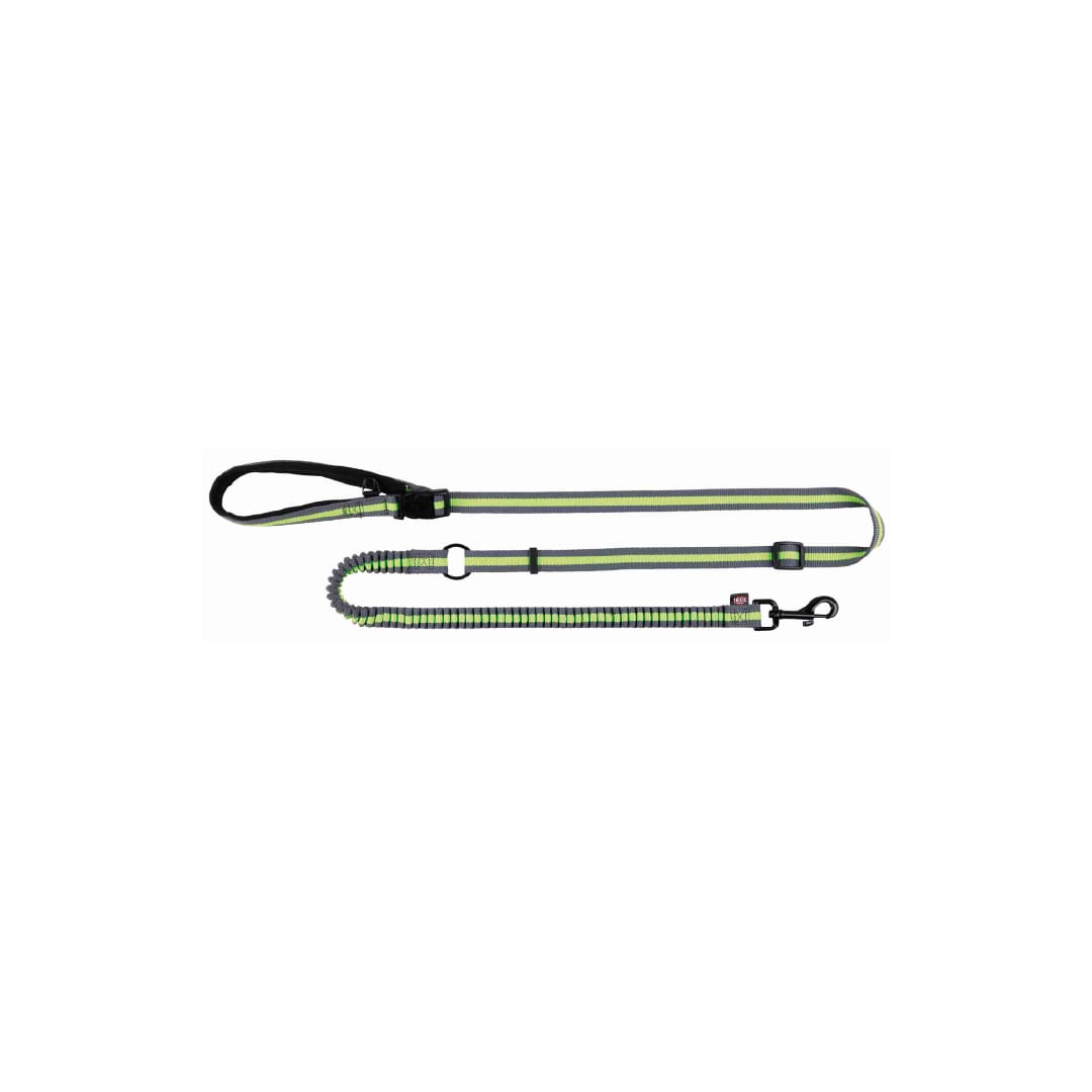 TX CORREA PARA CORRER C/PERRO, 133-180 cm/20 mm, GRIS/VERDE1
