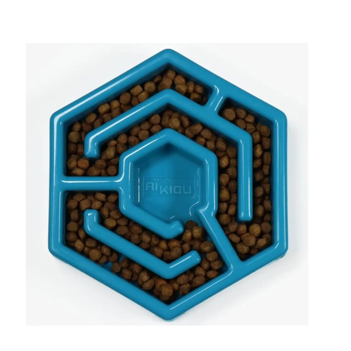 COMEDERO INTERACTIVO HEXAGONO AZUL PARA PERROS2