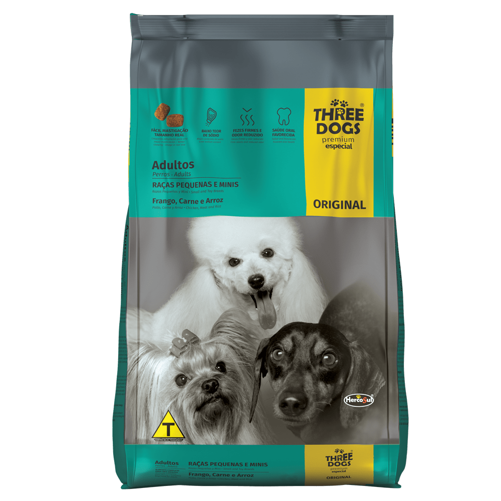 THREE DOGS ORIGINAL ADULTO RAZA PEQUEÑA CARNE Y ARROZ 3 KG1