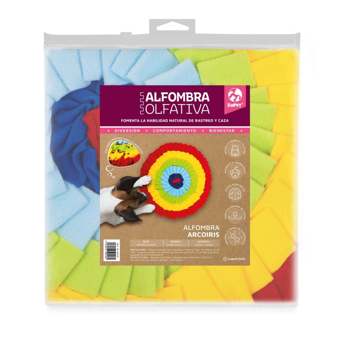 ZUPET ALFOMBRA OLFATIVA REDONDA ARCOIRIS (48X48CM)1