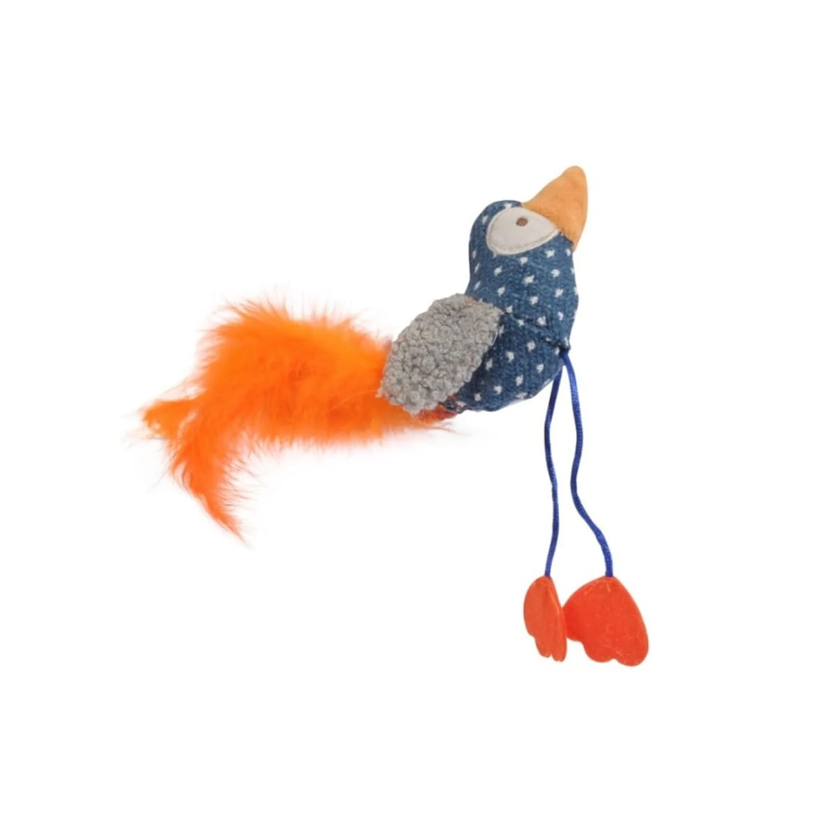 JUGUETE GATO PAJARO EMPLUMADO CON HIERBA GATERA2