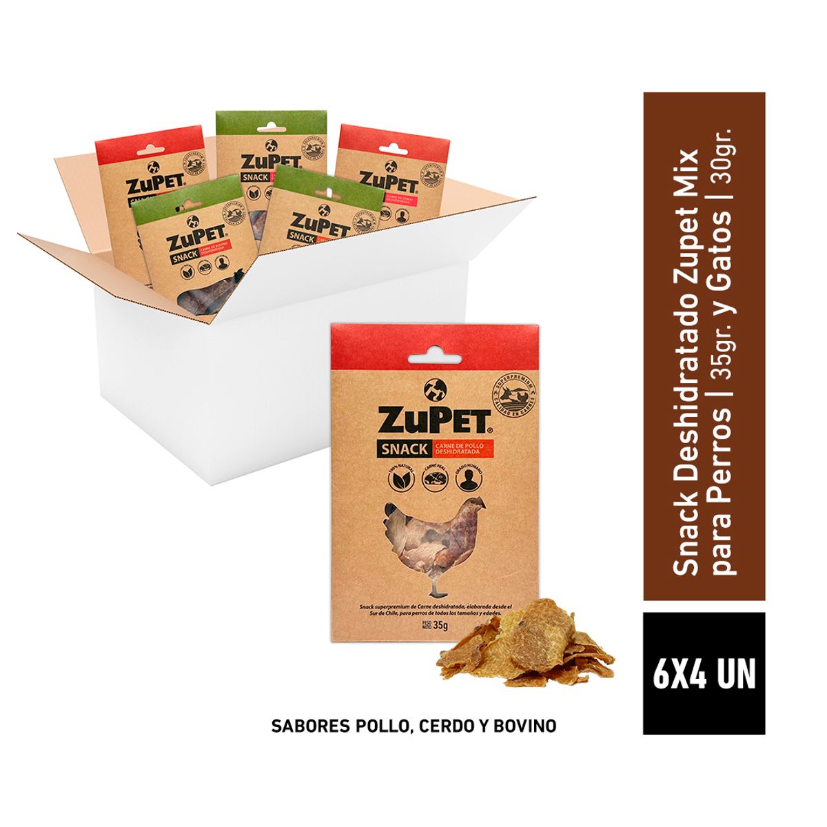 SNACK PERRO & GATO ZUPET DESHIDRATADO MIX 6x4 UN1