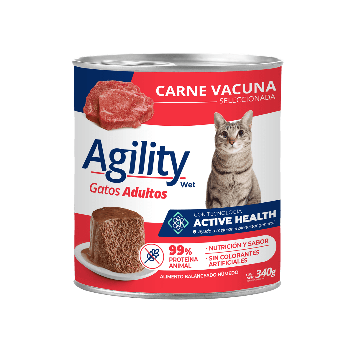 AGILITY LATA GATO ADULTO CARNE 340 GR1