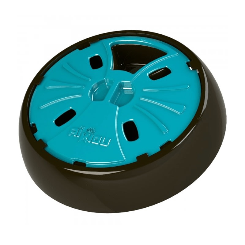 COMEDERO INTERACTIVO REDONDO MARRON/AZUL PERROS1