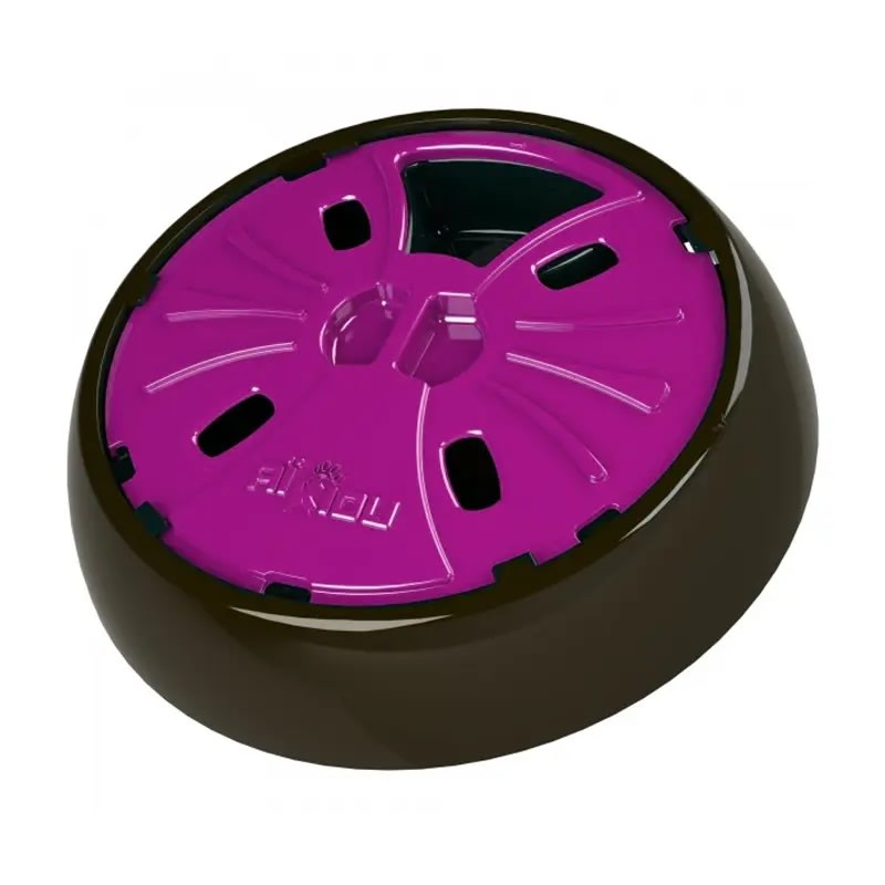 COMEDERO INTERACTIVO REDONDO MARRON/ROSADO PERROS1
