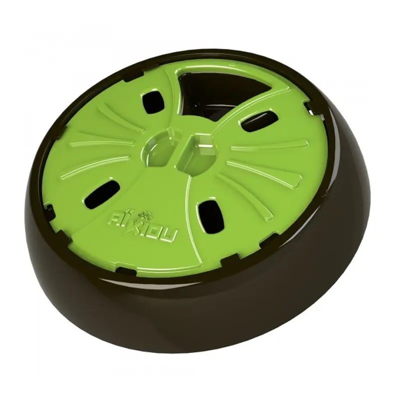 COMEDERO INTERACTIVO REDONDO MARRON/VERDE PERROS1