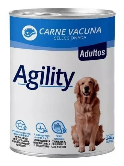 AGILITY LATA PERRO ADULTO CARNE VACUNO 340 GR1