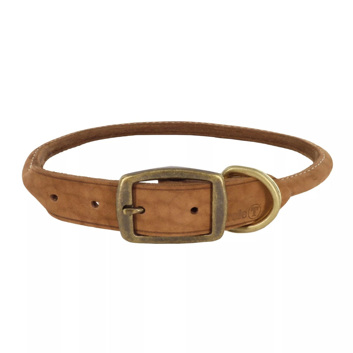 COASTAL CIRCLE-T COLLAR REDONDO CUERO RUSTICO CHOCOLATE 45 CM1