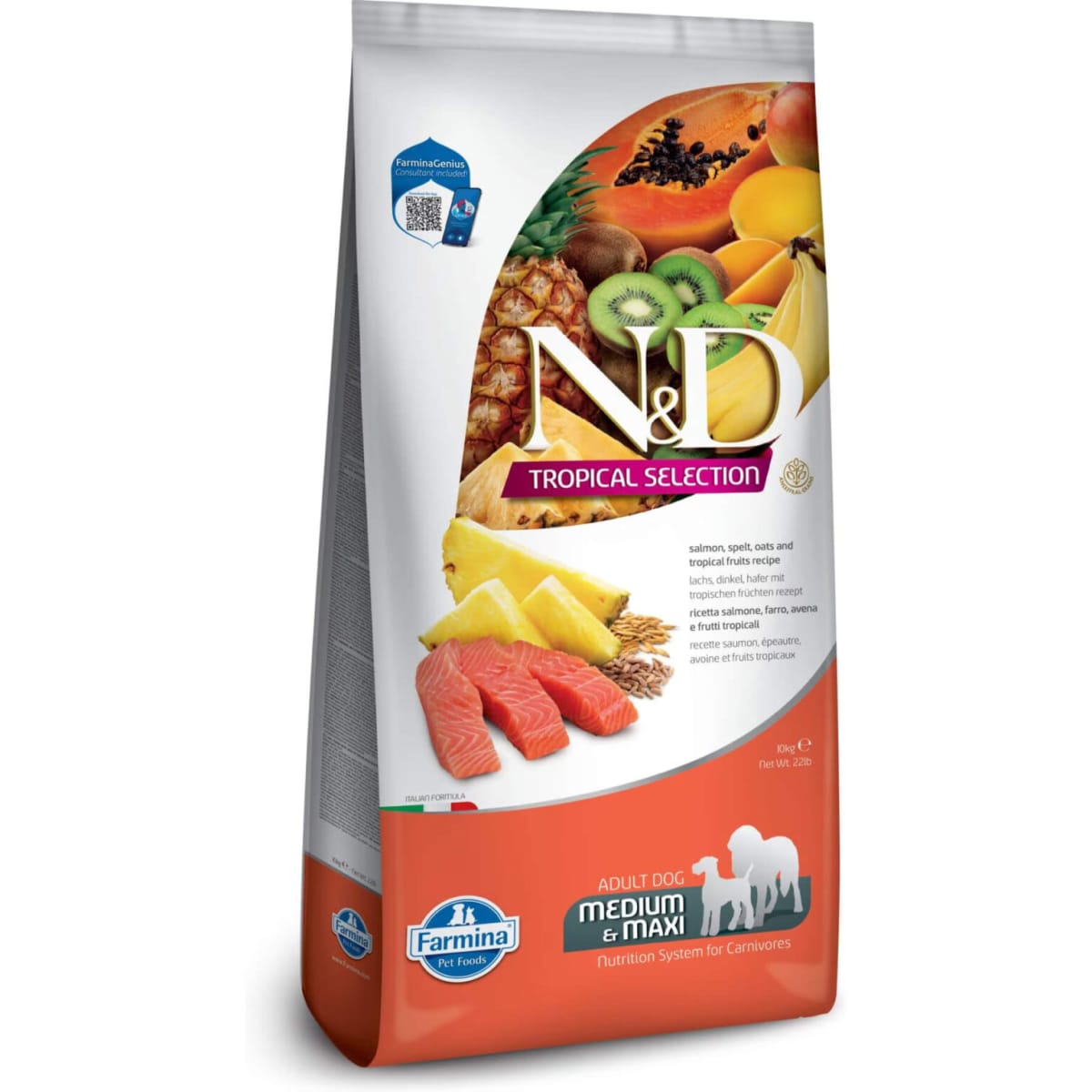 N&D TROPICAL SELECTION PERRO ADULTO MEDIANO / GRANDE SALMON 10,2 KG1