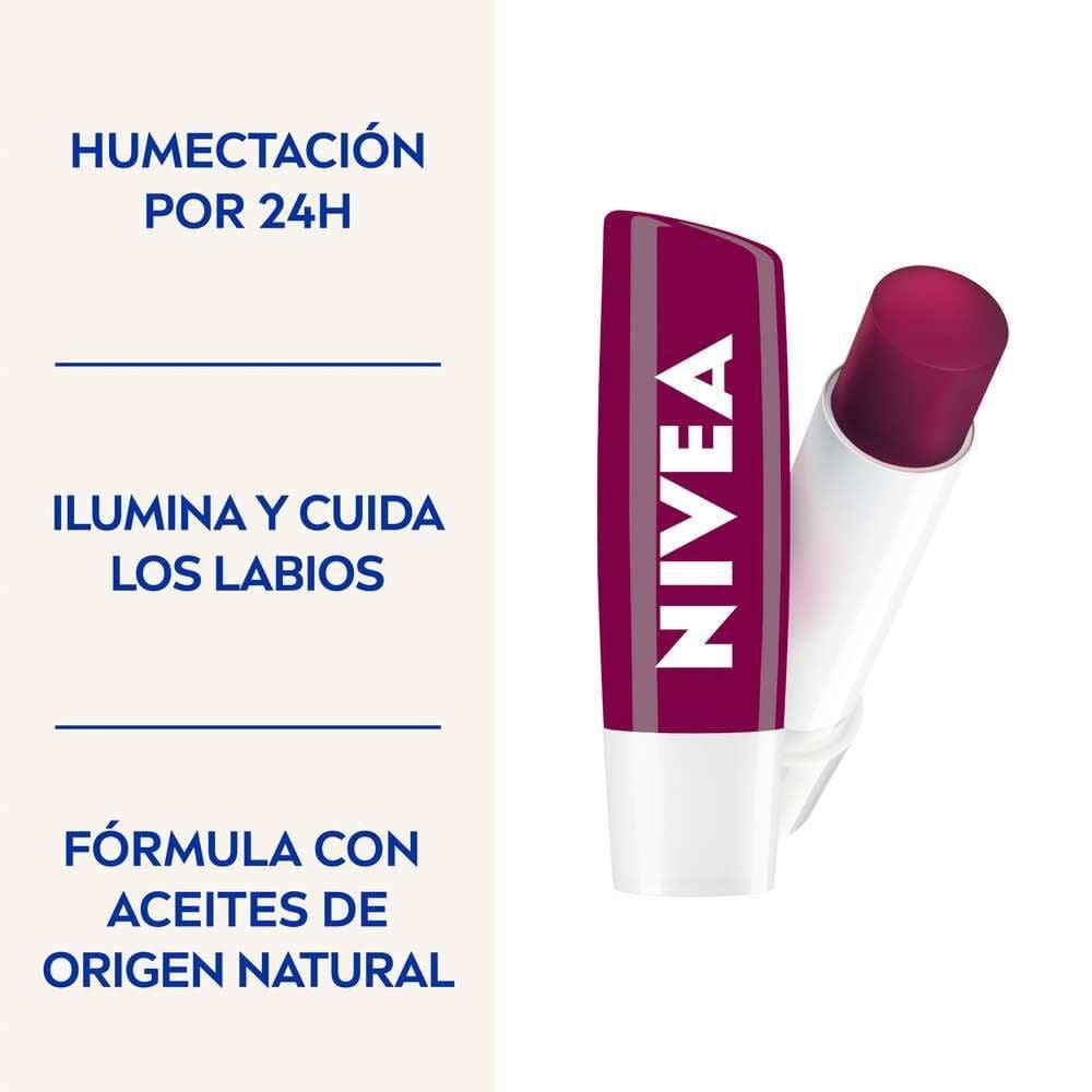 NIVEA PROTECTOR LABIAL BLACKBERRY SHINE 4.8 GR4