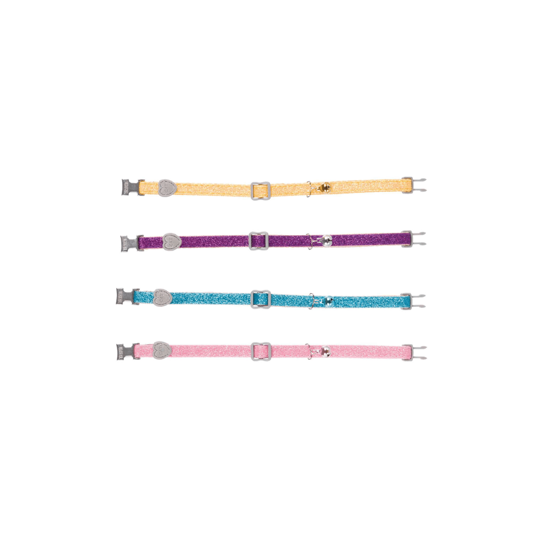 TX COLLAR GATO NYLON CIERRE METAL C/CASCABEL, COLORES2