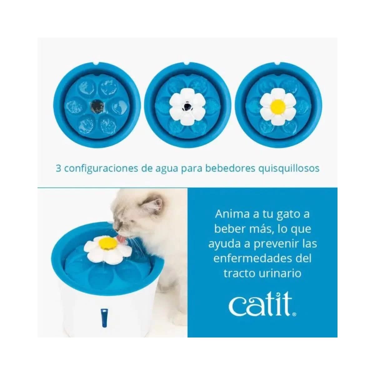 CATIT 2.0 FUENTE BEBEDERA FLOR LED 3L4
