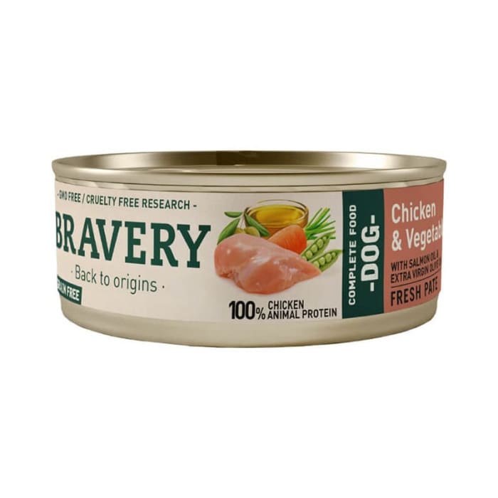 BRAVERY CHICKEN AND VEGETABLES ADULT DOG WET FOOD 80 GR1