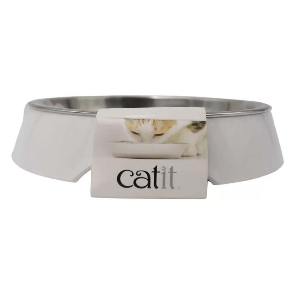 CATIT COMEDERO BORDE BAJO INDIVIDUAL BLANCO2