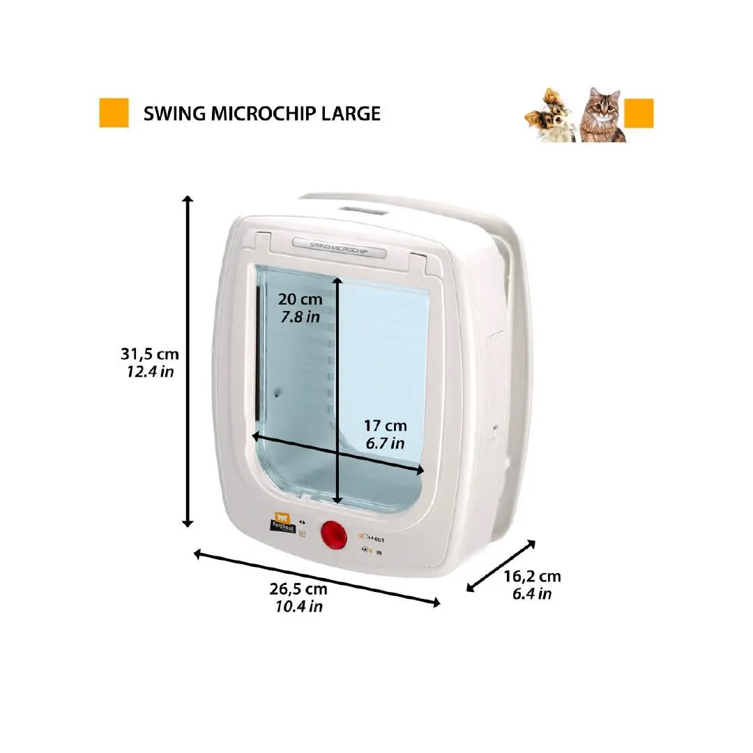 Fp Puerta P/Mascotas, Swing Microchip, 26.5X16.2X2