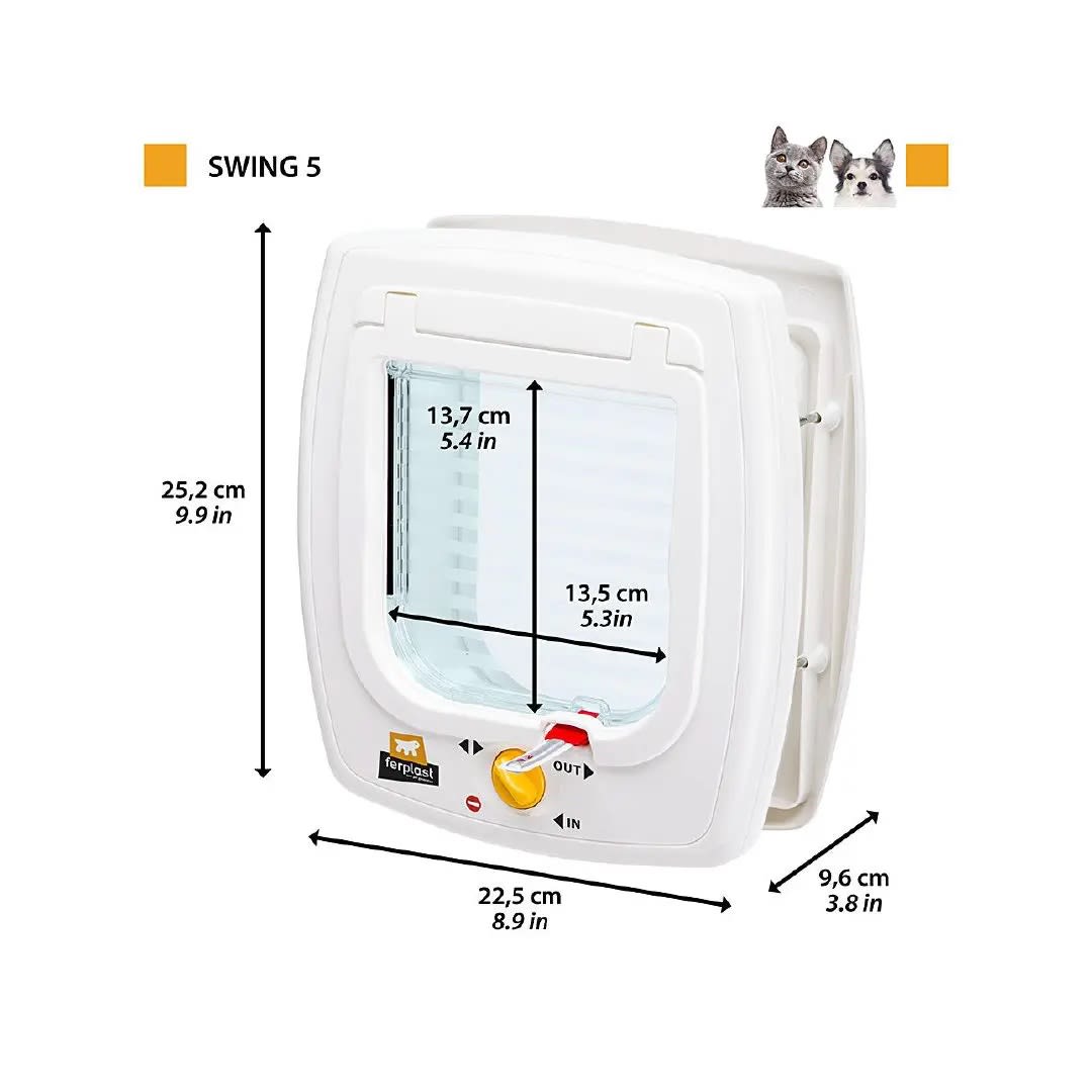 Fp Puerta P/Mascotas, Swing 5 Tunnel, 22.5X9.6X25.2H, Blanco2