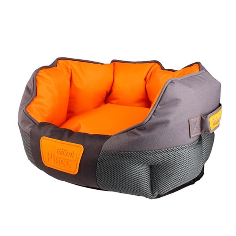 Cama GIGWI L Naranja/Gris Redonda1