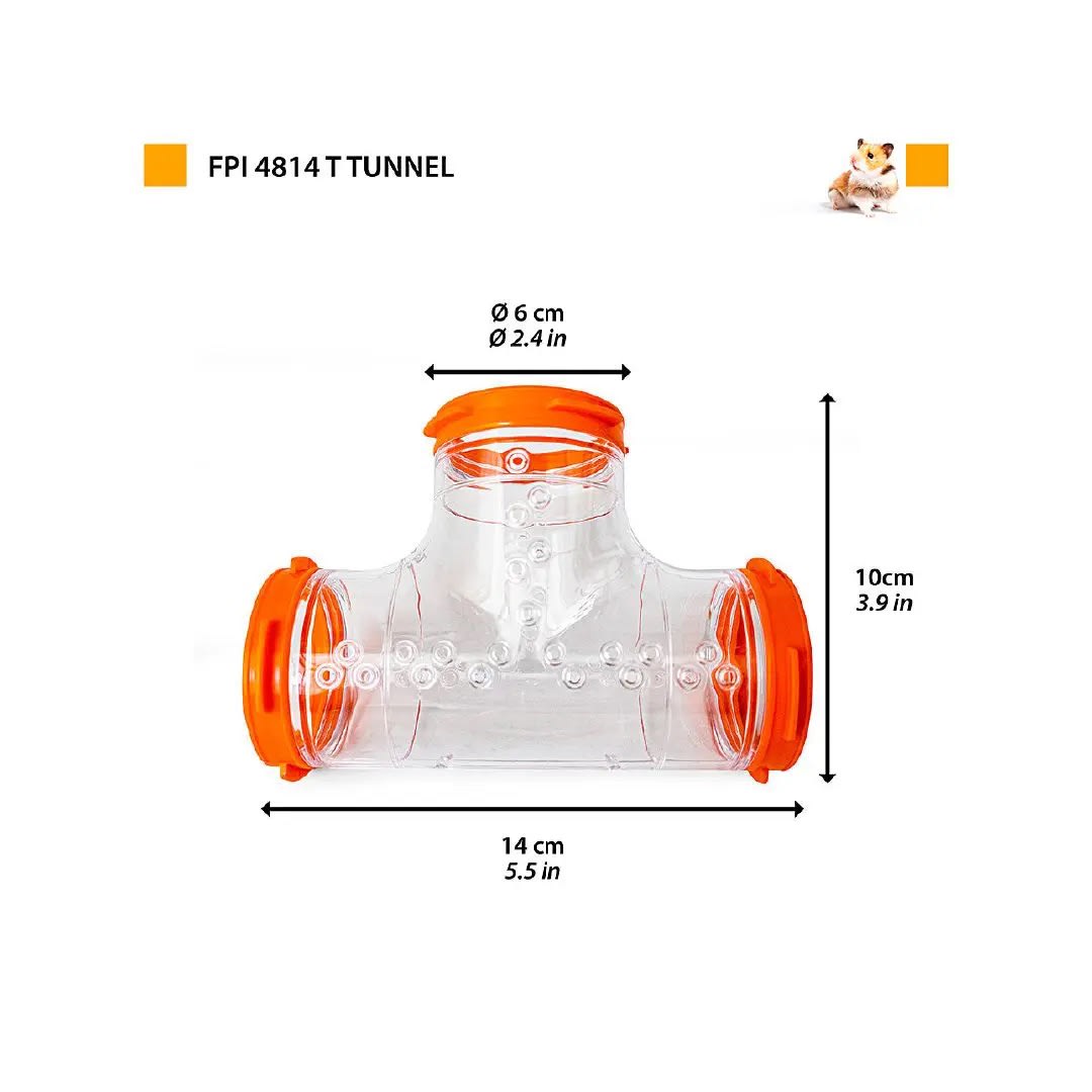 Fp Tubo Para Hamster En Forma De T, 14X10H cm /6 cm diam2