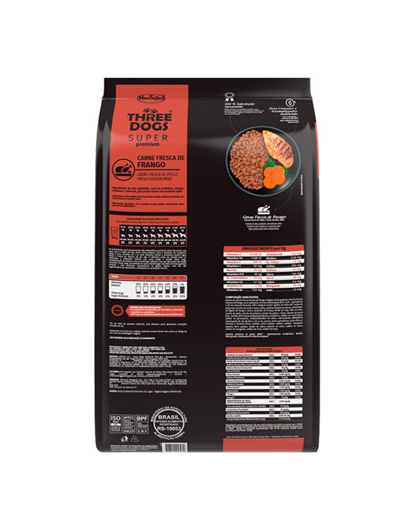 Three Dogs Super Premium Adultos Razas Medianas y Grandes - Pollo y Zanahoria (10,1 KG)2