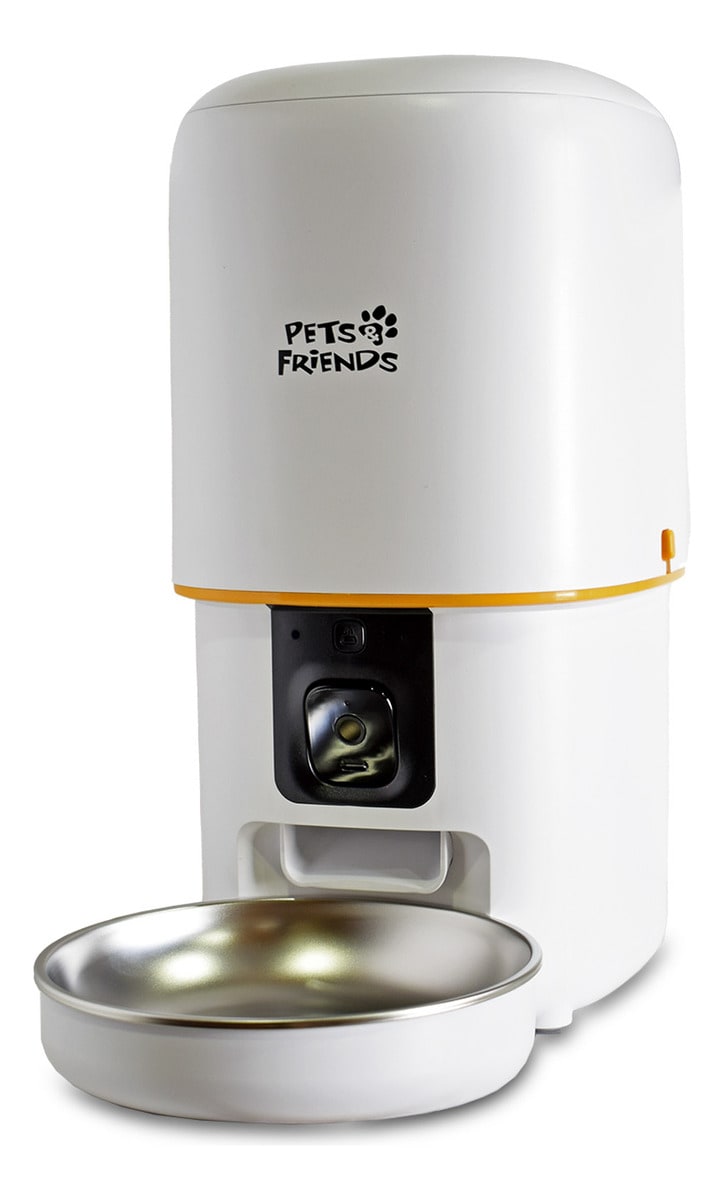 ALIMENTADOR AUTOMATICO PET & FRIEND CON CAMARA WIFI BLANCO1