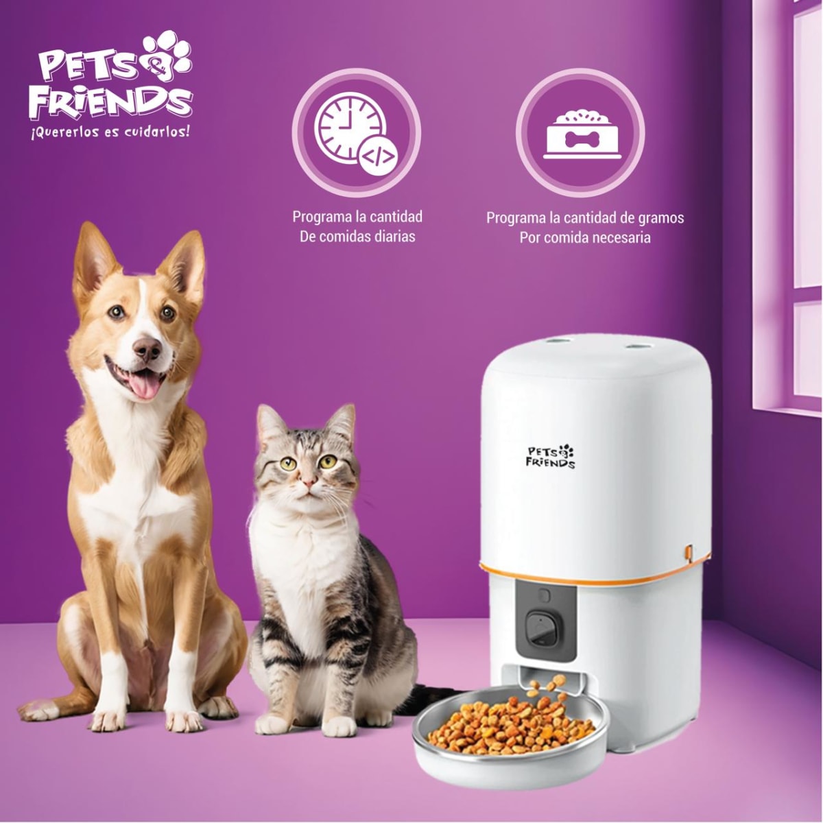 ALIMENTADOR AUTOMATICO PET & FRIEND CON CAMARA WIFI BLANCO3