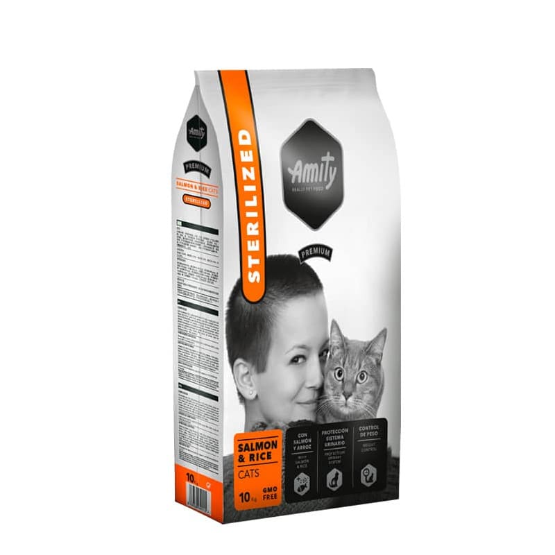 AMITY PREMIUM GATO ADULTO ESTERILIZADO SALMÓN & ARROZ 10 KG1