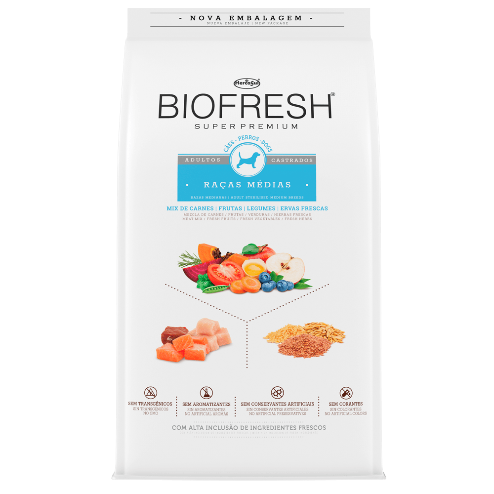 BIOFRESH PARA PERROS - ADULTOS CASTRADOS DE RAZAS MEDIANAS 3kg1