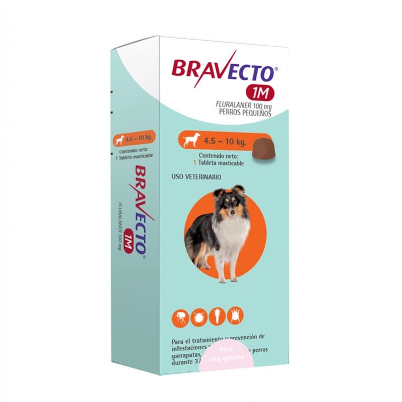 BRAVECTO PERRO 1 MES 100MG (4,5 A 10 KG)1