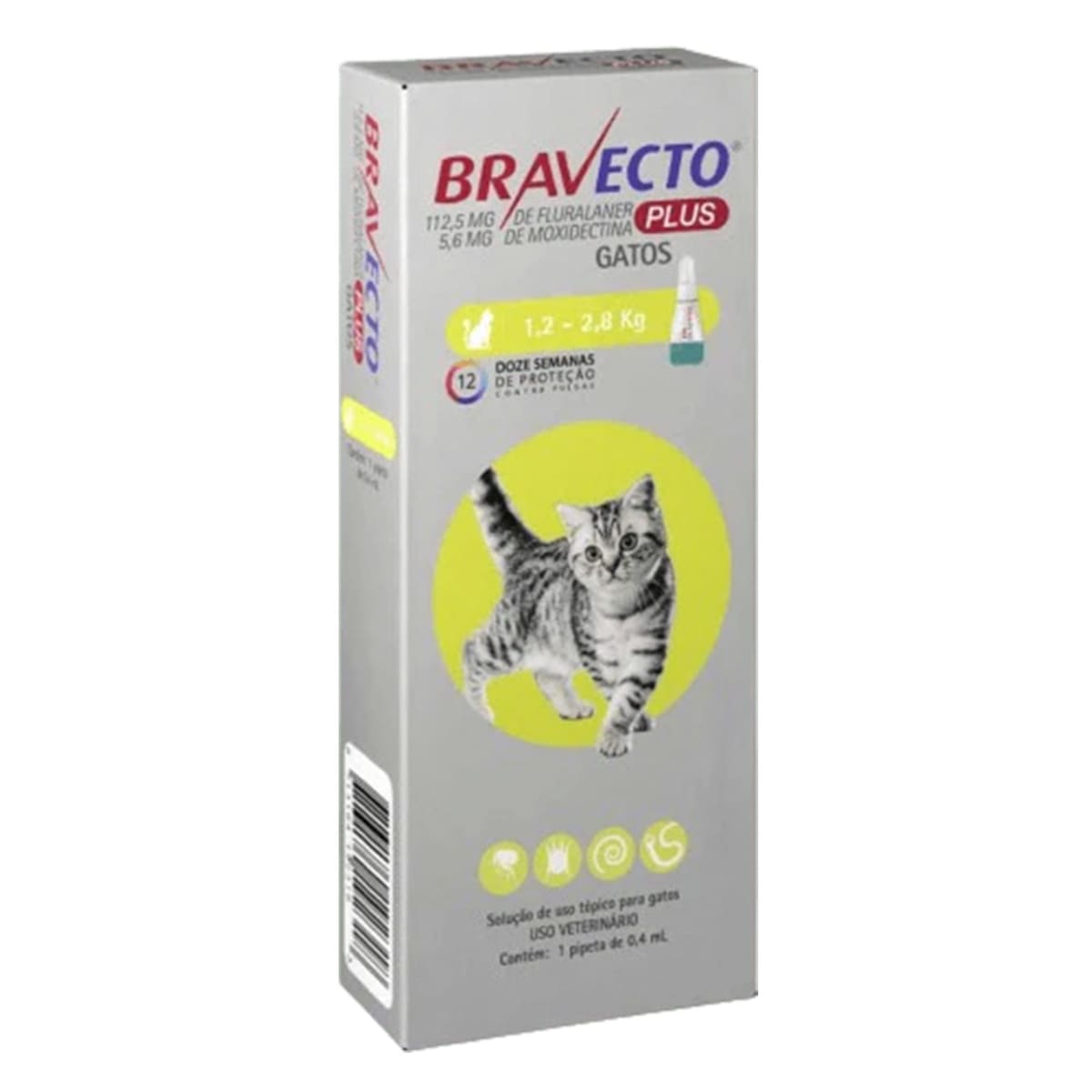 BRAVECTO GATOS PLUS 112,5 MG (1,2-2,8 KG)1