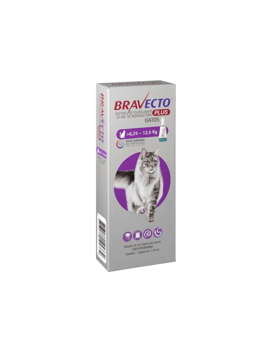 BRAVECTO GATOS PLUS 500 MG (6,25-12,5 KG)1