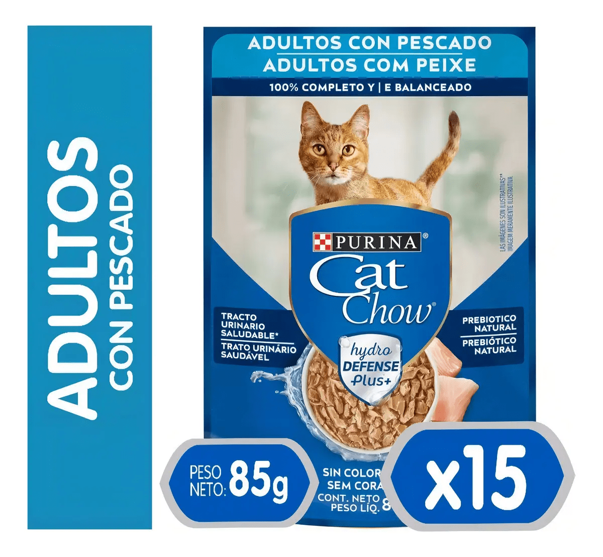 CAJA CAT CHOW SACHET GATO ADULTO PESCADO X15 UN 85 GR1