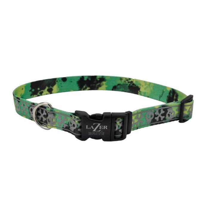 COASTAL LAZER BRITE COLLAR LIME SKULLS XS1