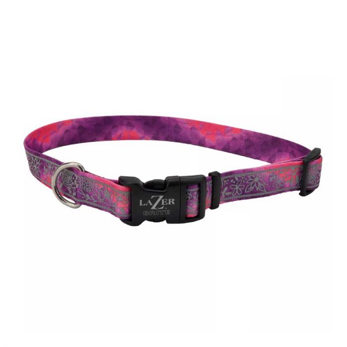 COASTAL LAZER BRITE COLLAR PINK MULTI FLOWERS S/M1