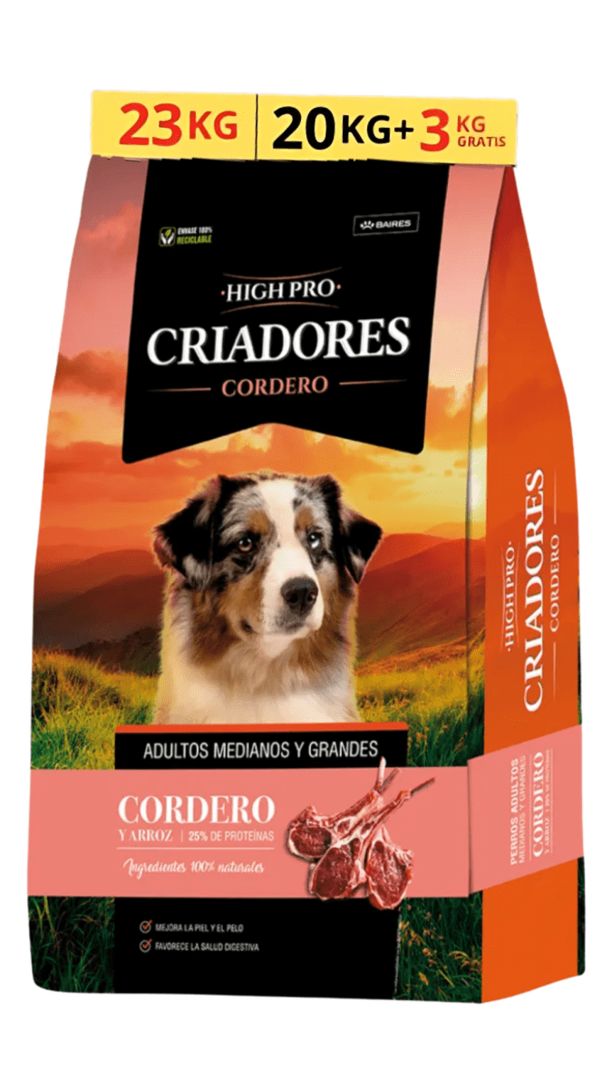 CRIADORES HIGH PRO ADULTO CORDERO 20 KG1
