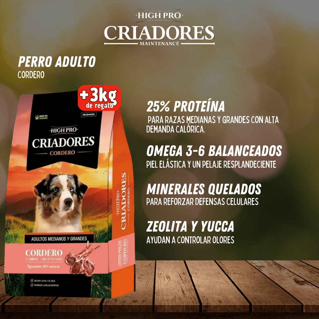 CRIADORES HIGH PRO ADULTO CORDERO 20 KG2