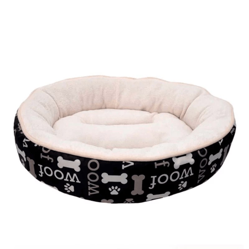 DOGIT DREAMWELL CAMA REDONDA WOOF NEGRA 53CM1