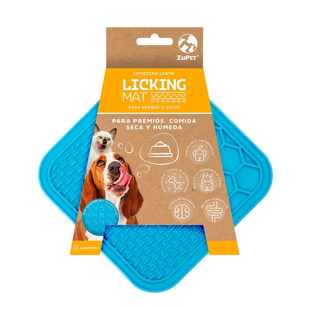 ZUPET LICKING MAT - CUADRADO CELESTE (15X15CM)1