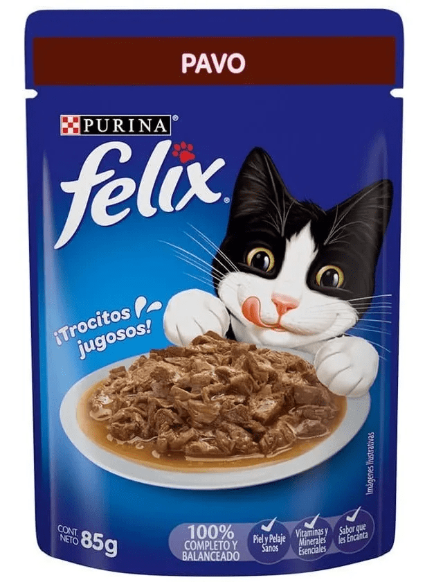 CAJA FELIX GATO SACHET PAVO 85 GR X 15 UN2